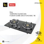 Riino Tempered Glass Fusion Flame Gas Stove Build-In/Table Top Gas Cooker - XK205F